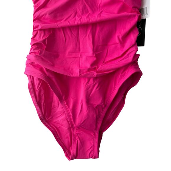 La Blanca Island Goddess Solid Pink Square Neck One Piece Swimsuit Size 2 - Picture 6 of 10